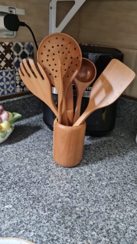 Wooden Utensils Set – طقم توزيع خشب 7 قطع photo review
