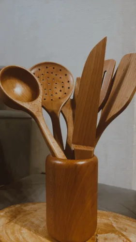Wooden Utensils Set – طقم توزيع خشب 7 قطع photo review